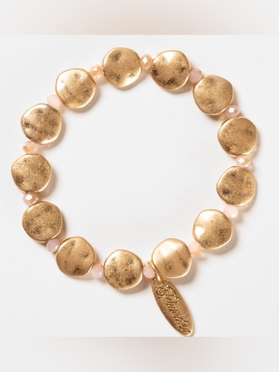 Plunder Jewelry - Plunder New Kallie Nicole Pink Gold Beaded Bangle Bracelet